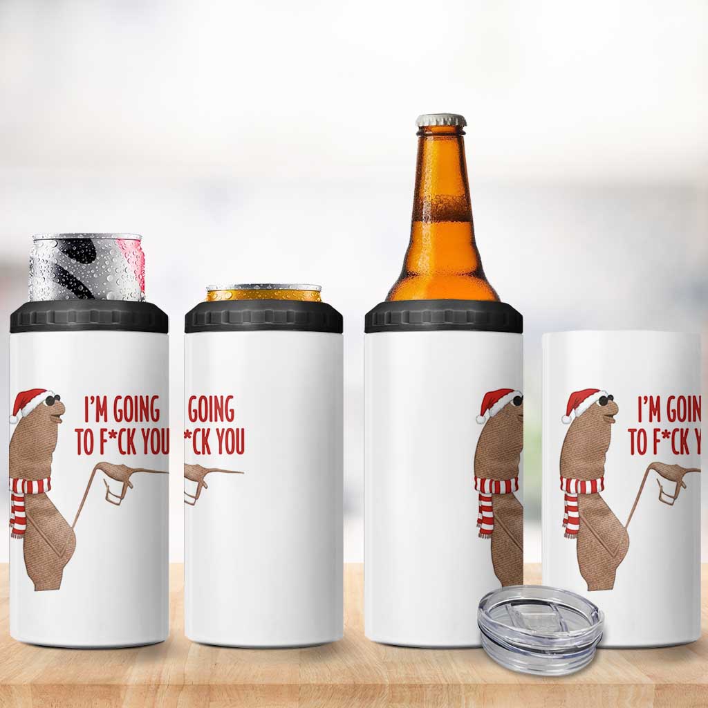Marcus The Worm Christmas Meme 4 in 1 Can Cooler Tumbler I Am Going To Fck You - Wonder Print Shop