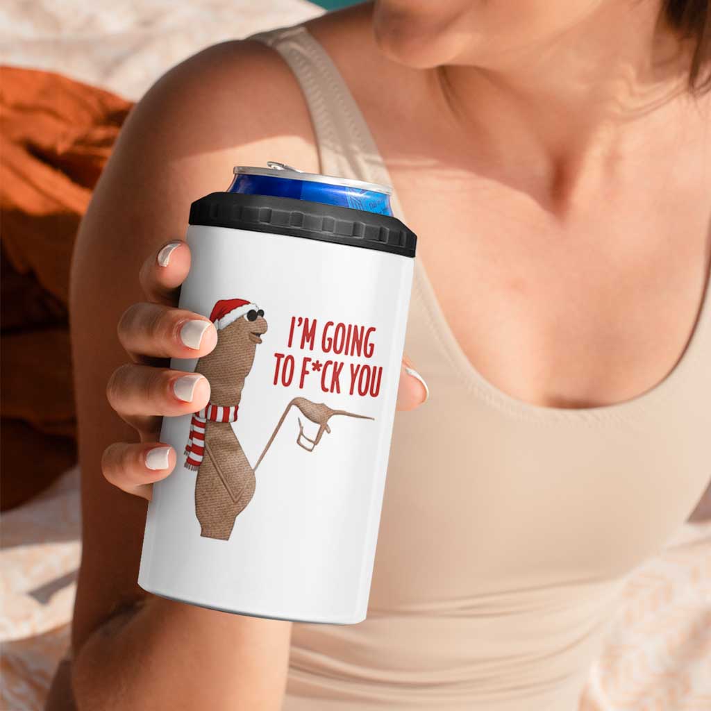 Marcus The Worm Christmas Meme 4 in 1 Can Cooler Tumbler I Am Going To Fck You - Wonder Print Shop