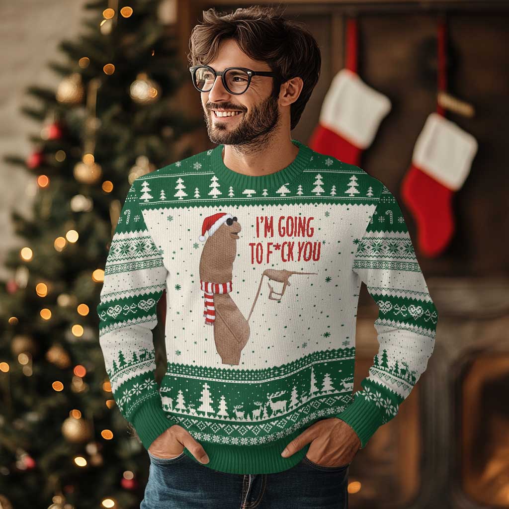 Marcus The Worm Xmas Meme Ugly Christmas Sweater I Am Going To Fck You - Wonder Print Shop