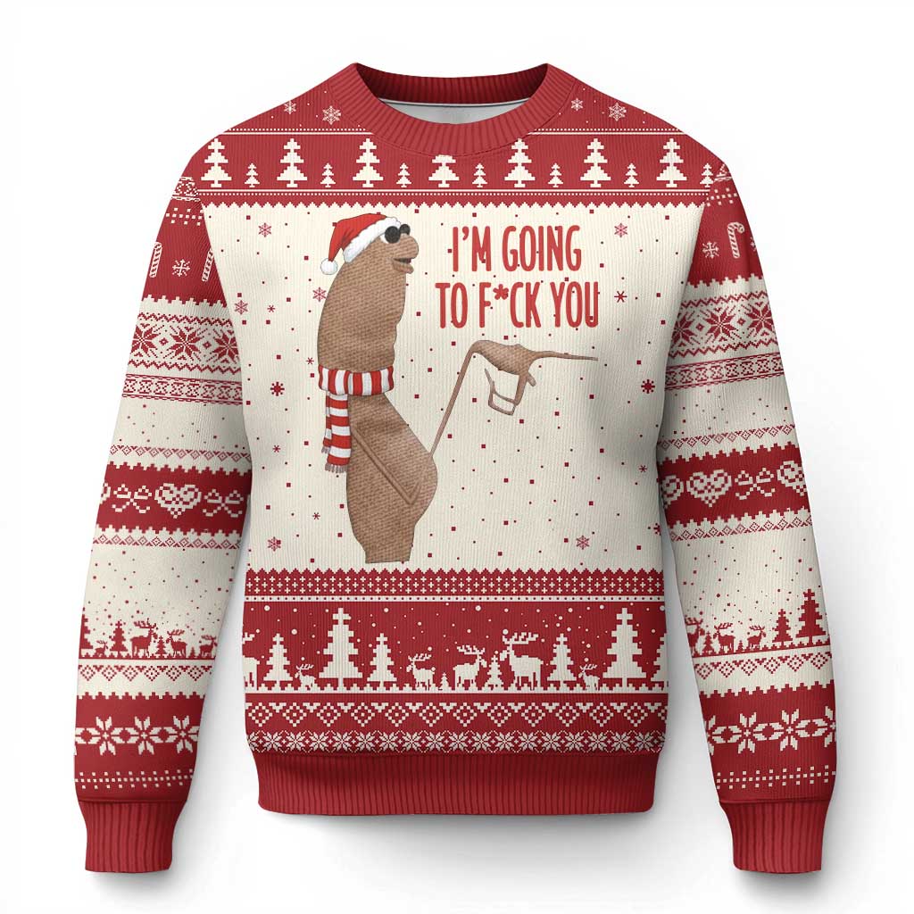 Marcus The Worm Xmas Meme Ugly Christmas Sweater I Am Going To Fck You - Wonder Print Shop