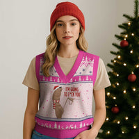 Marcus The Worm Xmas Meme V-Neck Knit Sweater Vest I Am Going To Fck You - Wonder Print Shop
