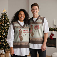 Marcus The Worm Xmas Meme V-Neck Knit Sweater Vest I Am Going To Fck You - Wonder Print Shop