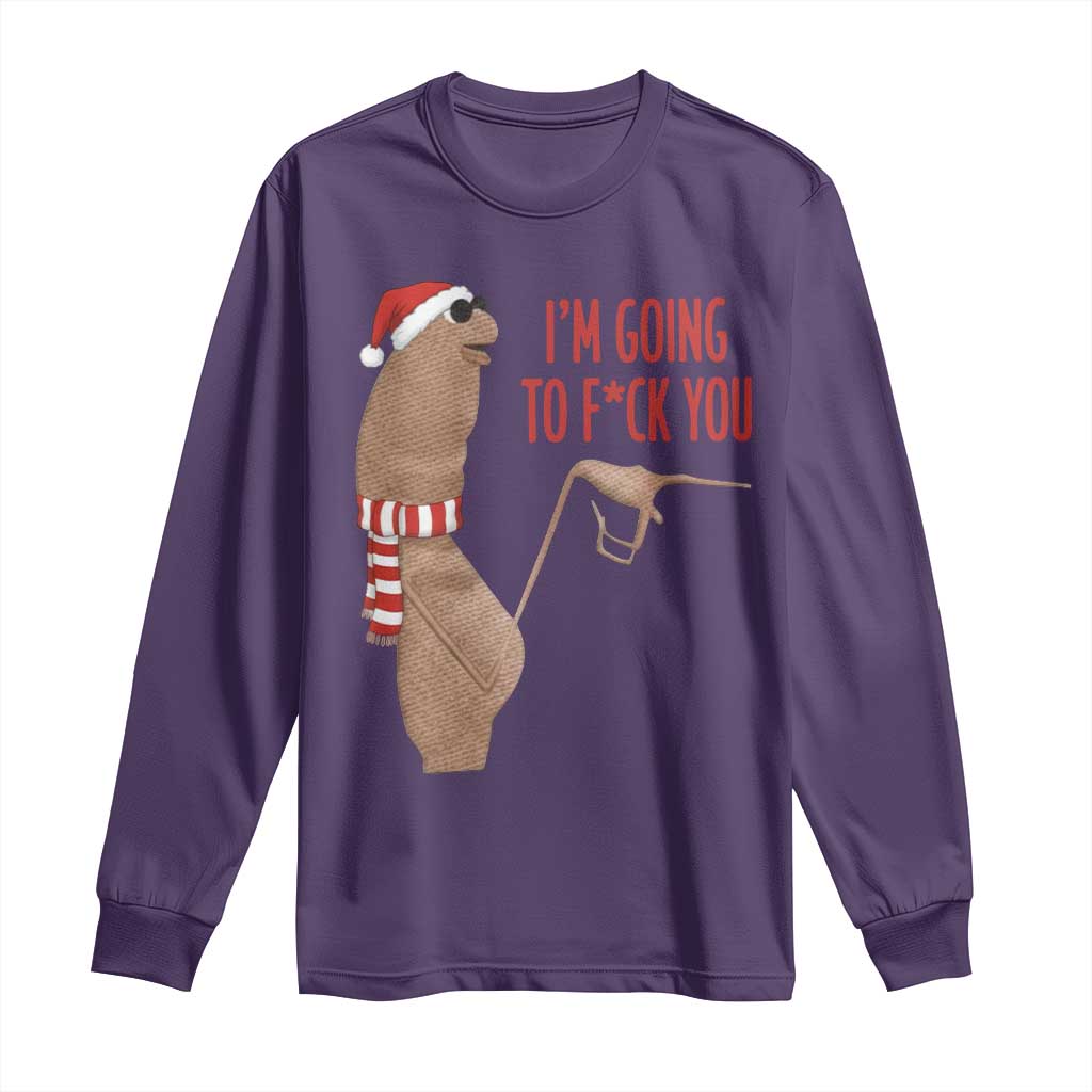 Marcus The Worm Christmas Meme Long Sleeve Shirt I Am Going To Fck You - Wonder Print Shop