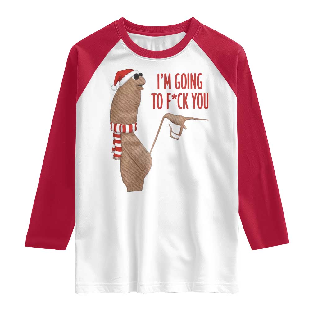 Marcus The Worm Christmas Meme Raglan Shirt I Am Going To Fck You - Wonder Print Shop