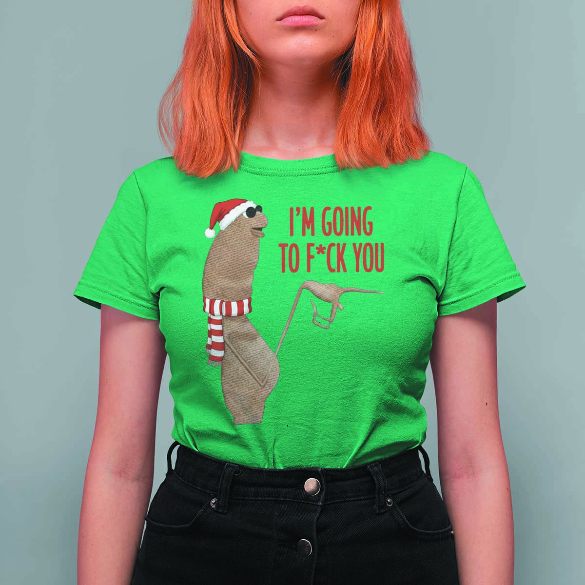 Marcus The Worm Christmas Meme T Shirt For Women I Am Going To Fck You - Wonder Print Shop