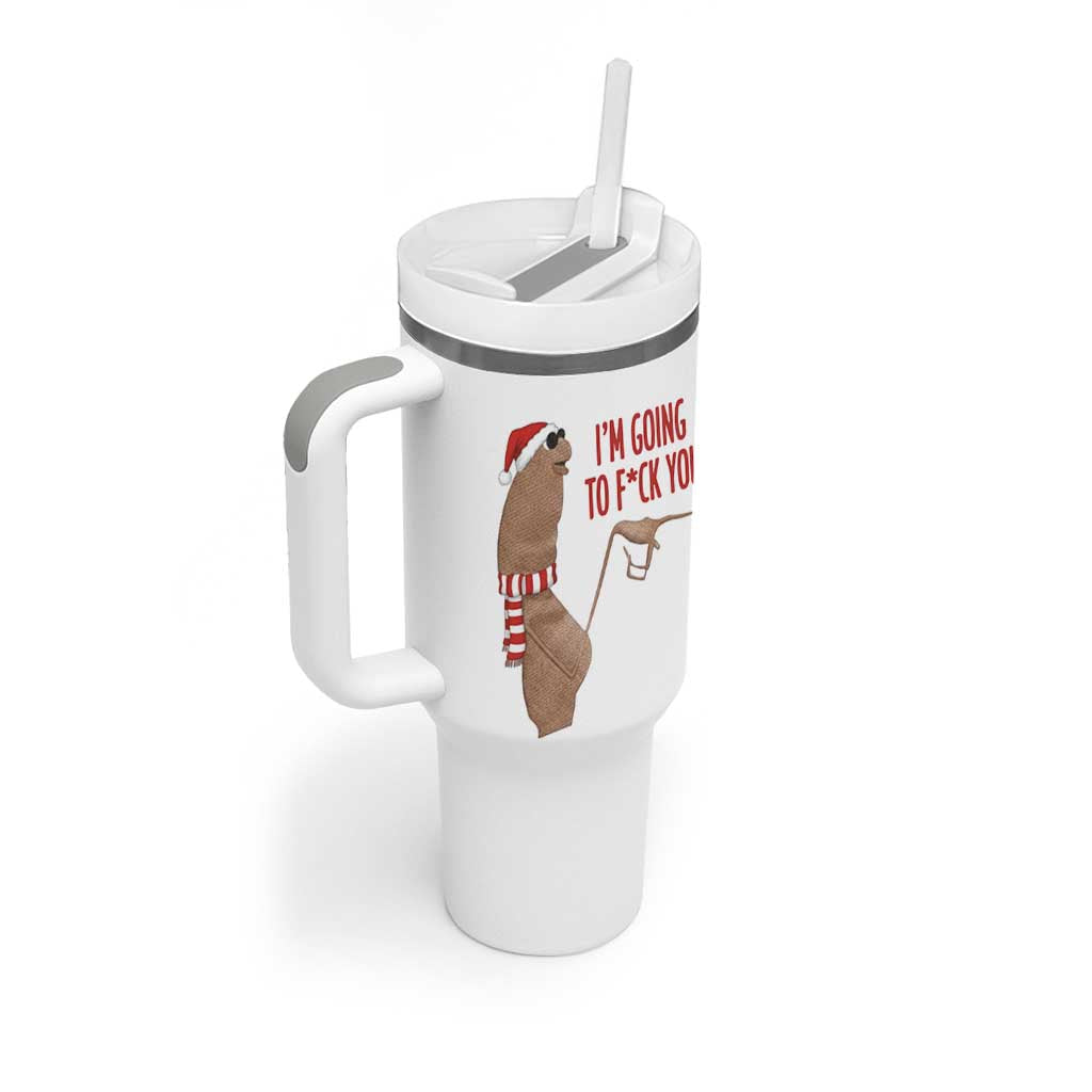 Marcus The Worm Christmas Meme Tumbler With Handle I Am Going To Fck You - Wonder Print Shop
