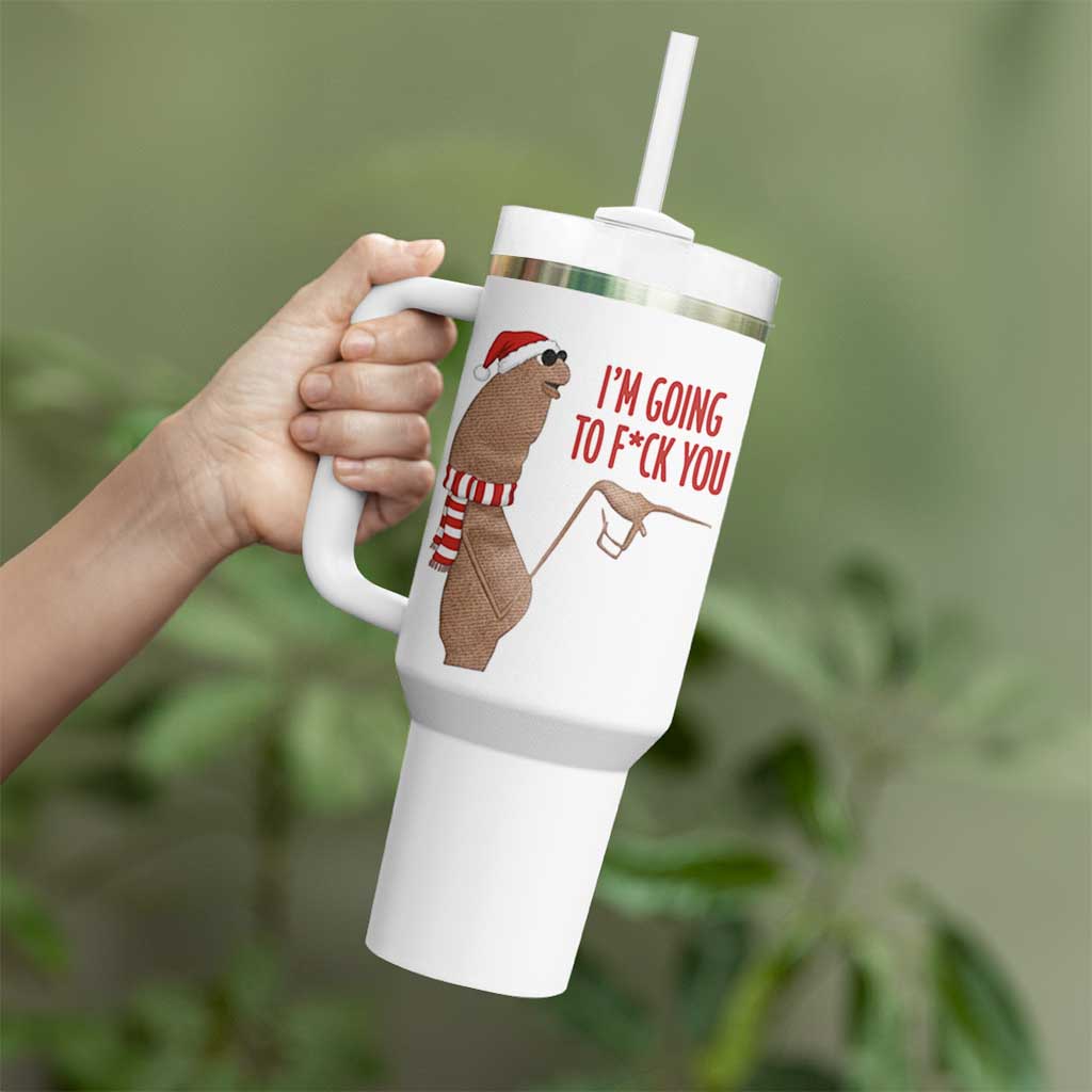 Marcus The Worm Christmas Meme Tumbler With Handle I Am Going To Fck You - Wonder Print Shop