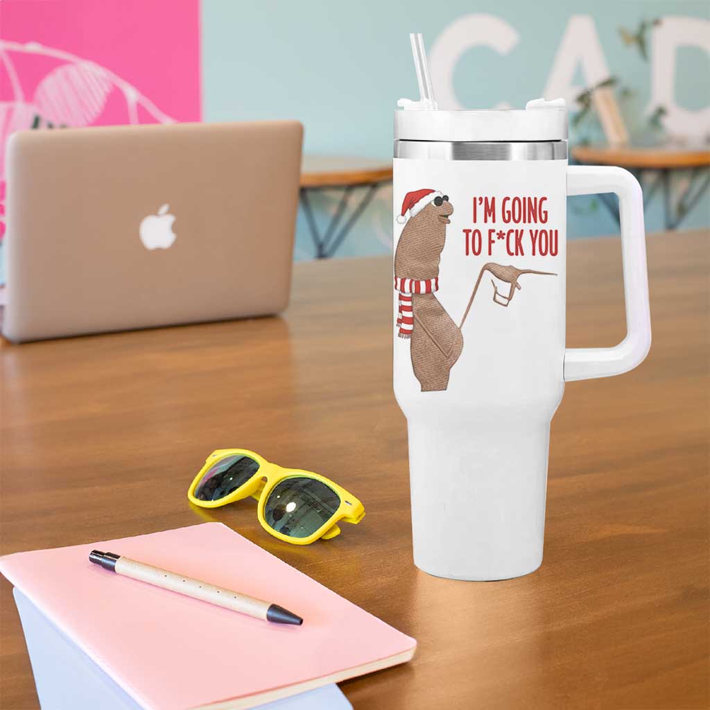 Marcus The Worm Christmas Meme Tumbler With Handle I Am Going To Fck You - Wonder Print Shop