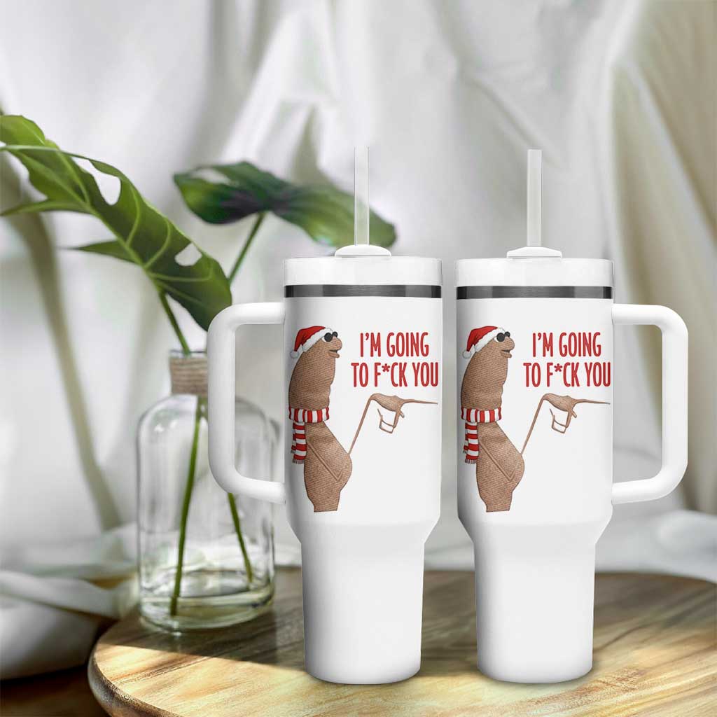Marcus The Worm Christmas Meme Tumbler With Handle I Am Going To Fck You - Wonder Print Shop
