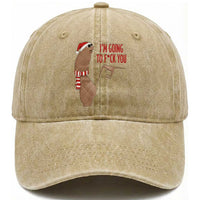 Marcus The Worm Christmas Meme Washed Cotton Baseball Cap I Am Going To Fck You