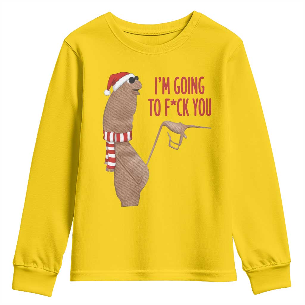 Marcus The Worm Christmas Meme Youth Sweatshirt I Am Going To Fck You - Wonder Print Shop