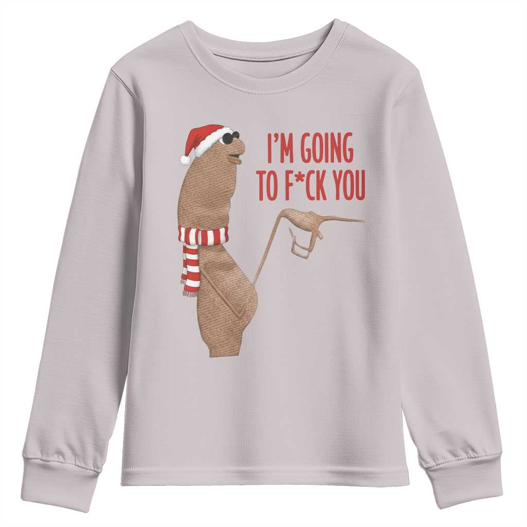 Marcus The Worm Christmas Meme Youth Sweatshirt I Am Going To Fck You - Wonder Print Shop