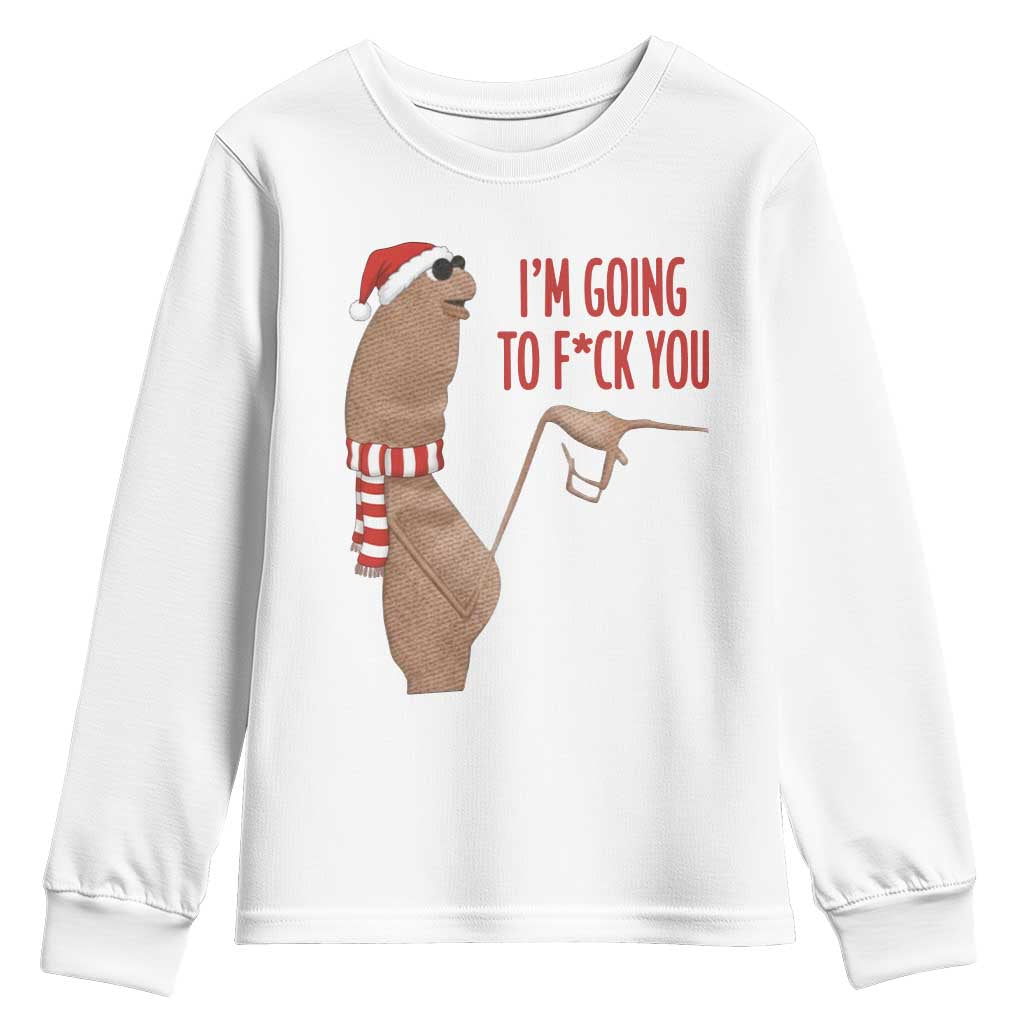 Marcus The Worm Christmas Meme Youth Sweatshirt I Am Going To Fck You - Wonder Print Shop