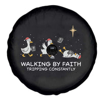 Christian Goose Christmas Spare Tire Cover Walking By Faith Tripping Constantly Funny Quote - Wonder Print Shop