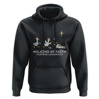 Christian Goose Christmas Hoodie Walking By Faith Tripping Constantly Funny Quote - Wonder Print Shop