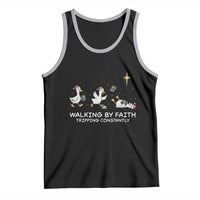 Christian Goose Christmas Tank Top Walking By Faith Tripping Constantly Funny Quote - Wonder Print Shop