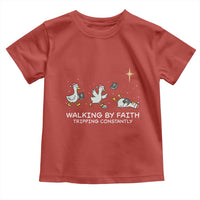 Christian Goose Christmas Toddler T Shirt Walking By Faith Tripping Constantly Funny Quote - Wonder Print Shop