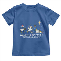 Christian Goose Christmas Toddler T Shirt Walking By Faith Tripping Constantly Funny Quote - Wonder Print Shop
