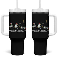Christian Goose Christmas Tumbler With Handle Walking By Faith Tripping Constantly Funny Quote - Wonder Print Shop