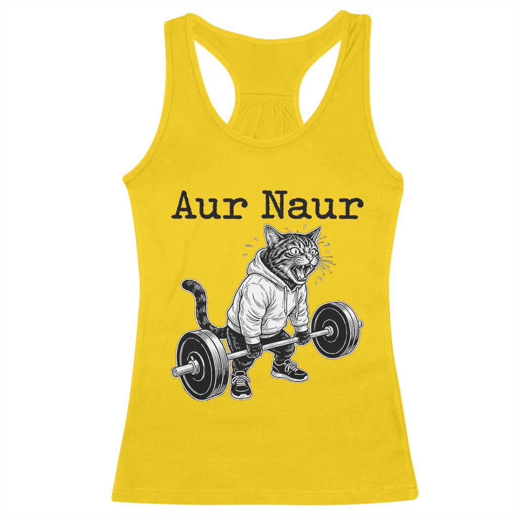 Aur Naur Raccoon Meme Racerback Tank Top Funny Sarcastic Oh No Australian Accent