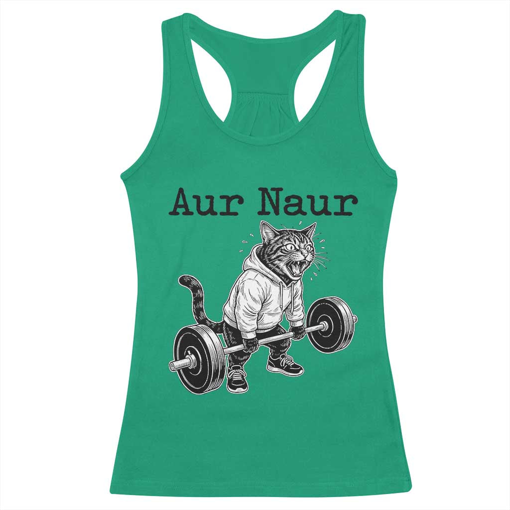 Aur Naur Raccoon Meme Racerback Tank Top Funny Sarcastic Oh No Australian Accent