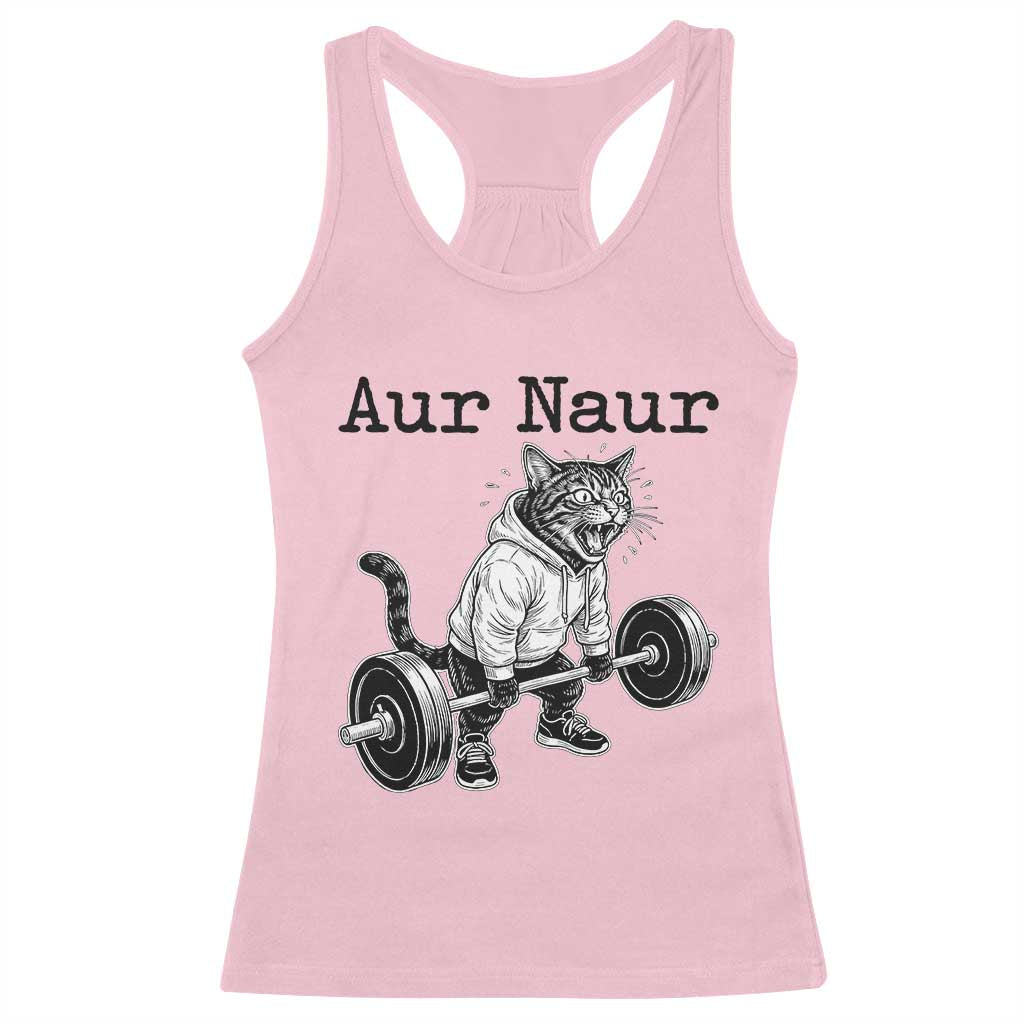 Aur Naur Raccoon Meme Racerback Tank Top Funny Sarcastic Oh No Australian Accent