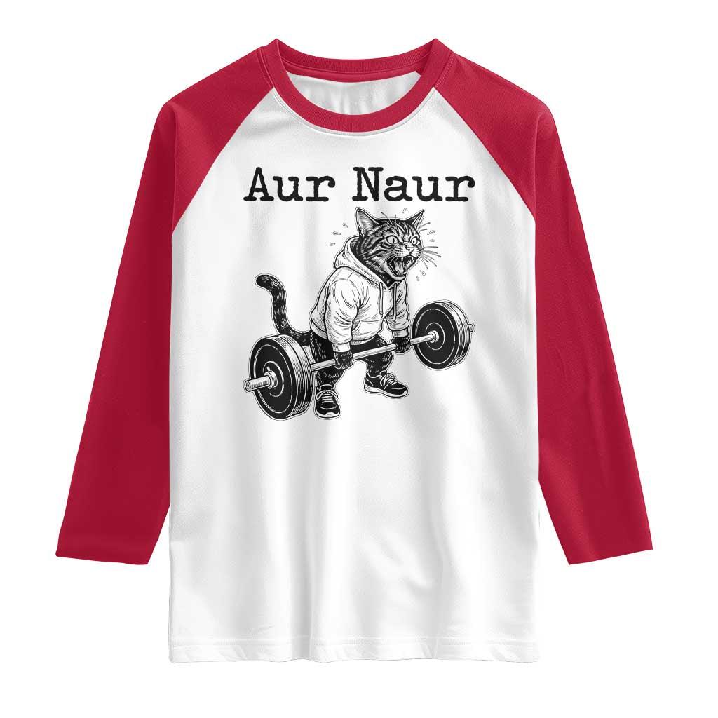 Aur Naur Raccoon Meme Raglan Shirt Funny Sarcastic Oh No Australian Accent