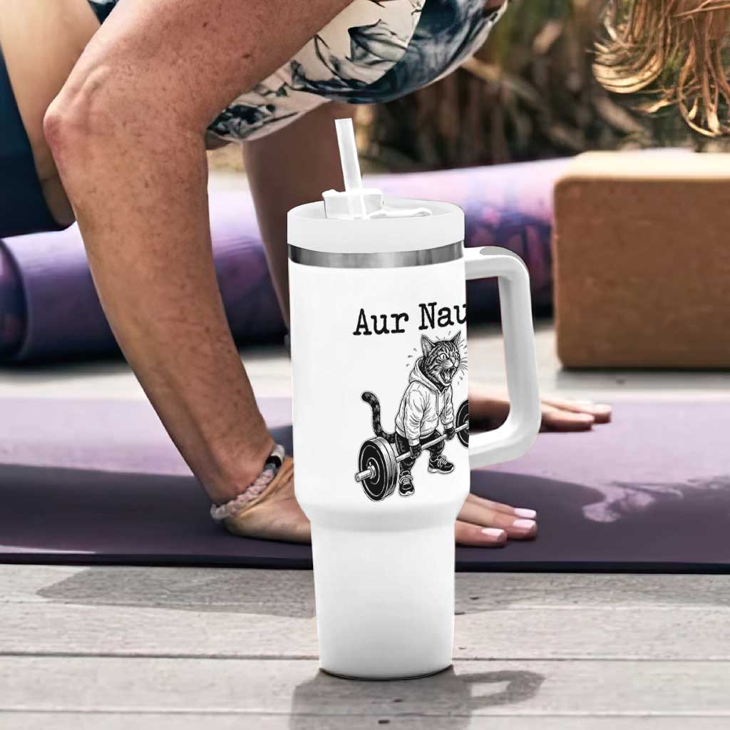 Aur Naur Raccoon Meme Tumbler With Handle Funny Sarcastic Oh No Australian Accent