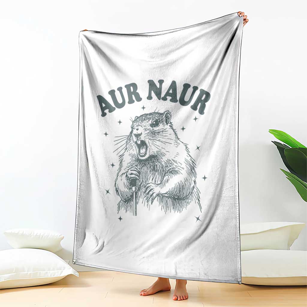 Aur Naur Raccoon St Patricks Day Throw Blanket Funny Sarcastic Oh No Australian Accent