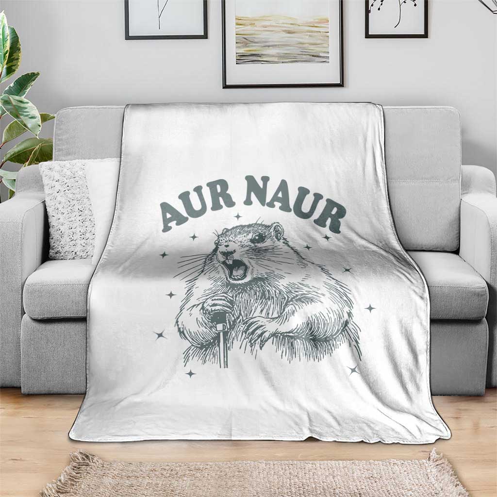 Aur Naur Raccoon St Patricks Day Throw Blanket Funny Sarcastic Oh No Australian Accent