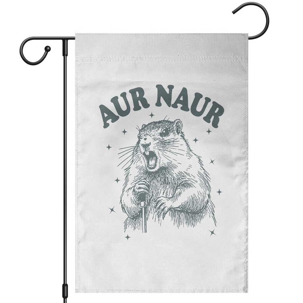 Aur Naur Raccoon St Patricks Day Garden Flag Funny Sarcastic Oh No Australian Accent