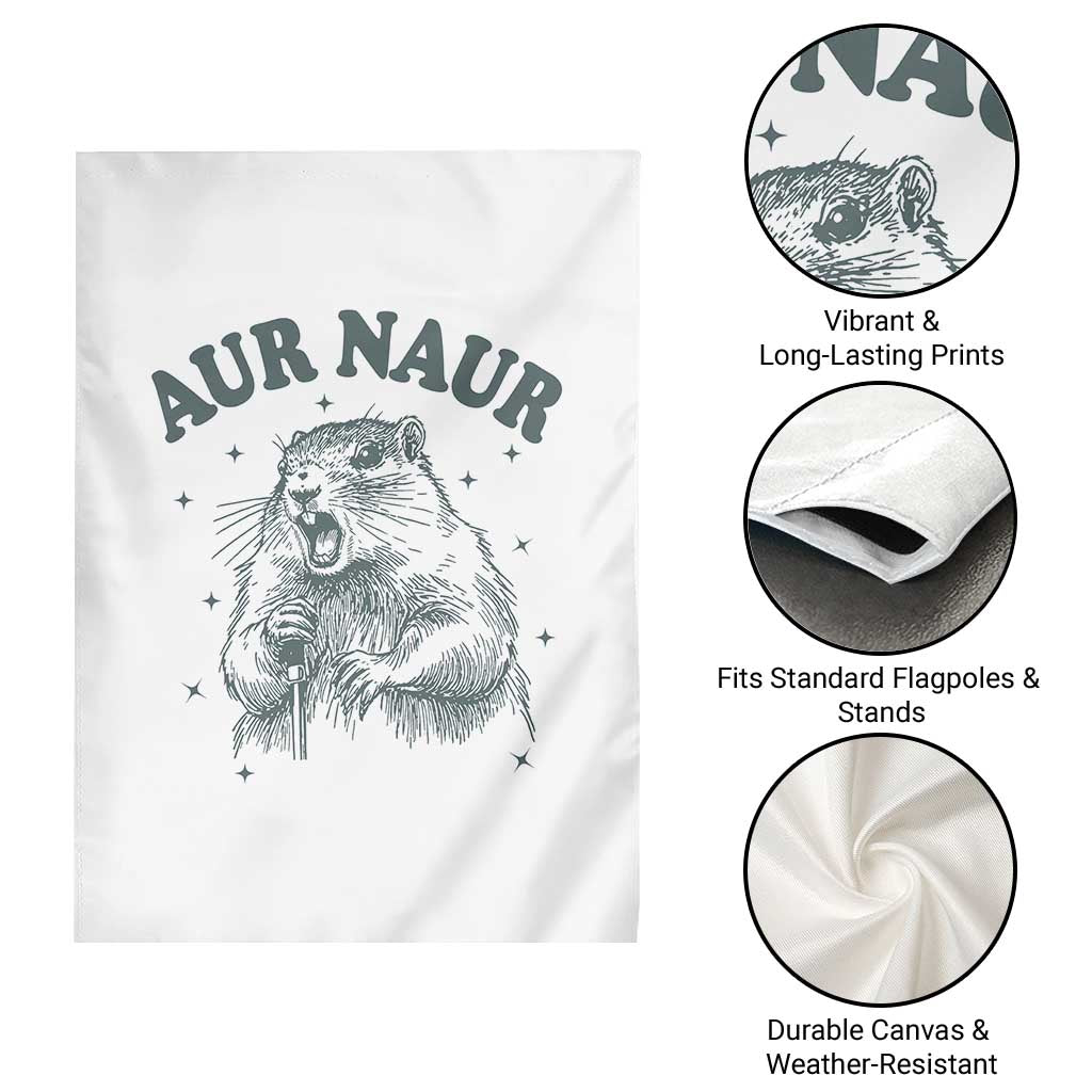 Aur Naur Raccoon St Patricks Day Garden Flag Funny Sarcastic Oh No Australian Accent