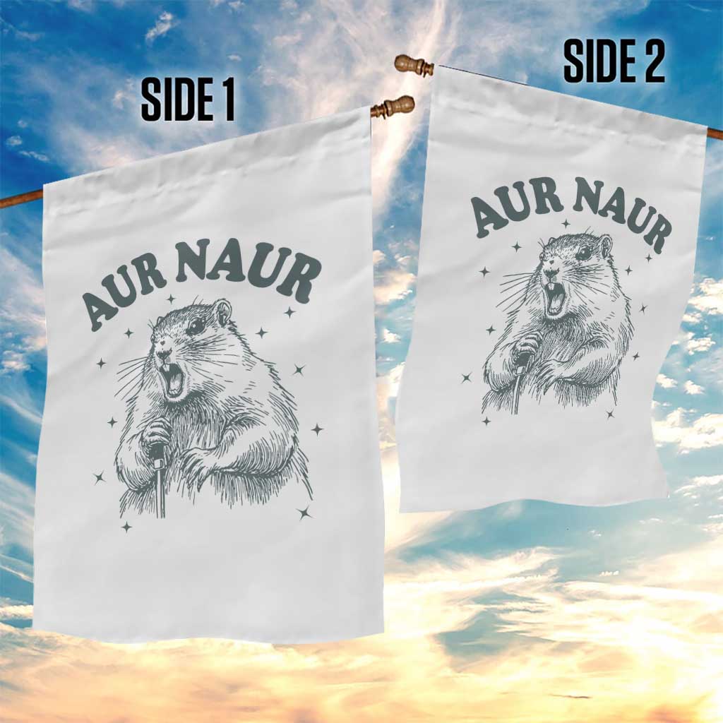 Aur Naur Raccoon St Patricks Day Garden Flag Funny Sarcastic Oh No Australian Accent