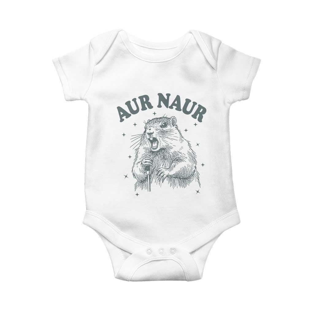 Aur Naur Raccoon St Patricks Day Baby Onesie Funny Sarcastic Oh No Australian Accent