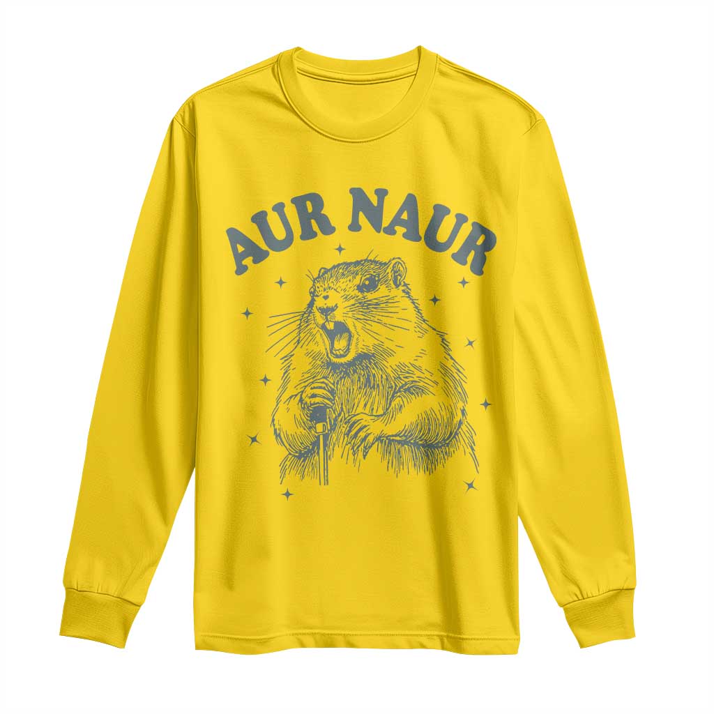 Aur Naur Raccoon St Patricks Day Long Sleeve Shirt Funny Sarcastic Oh No Australian Accent