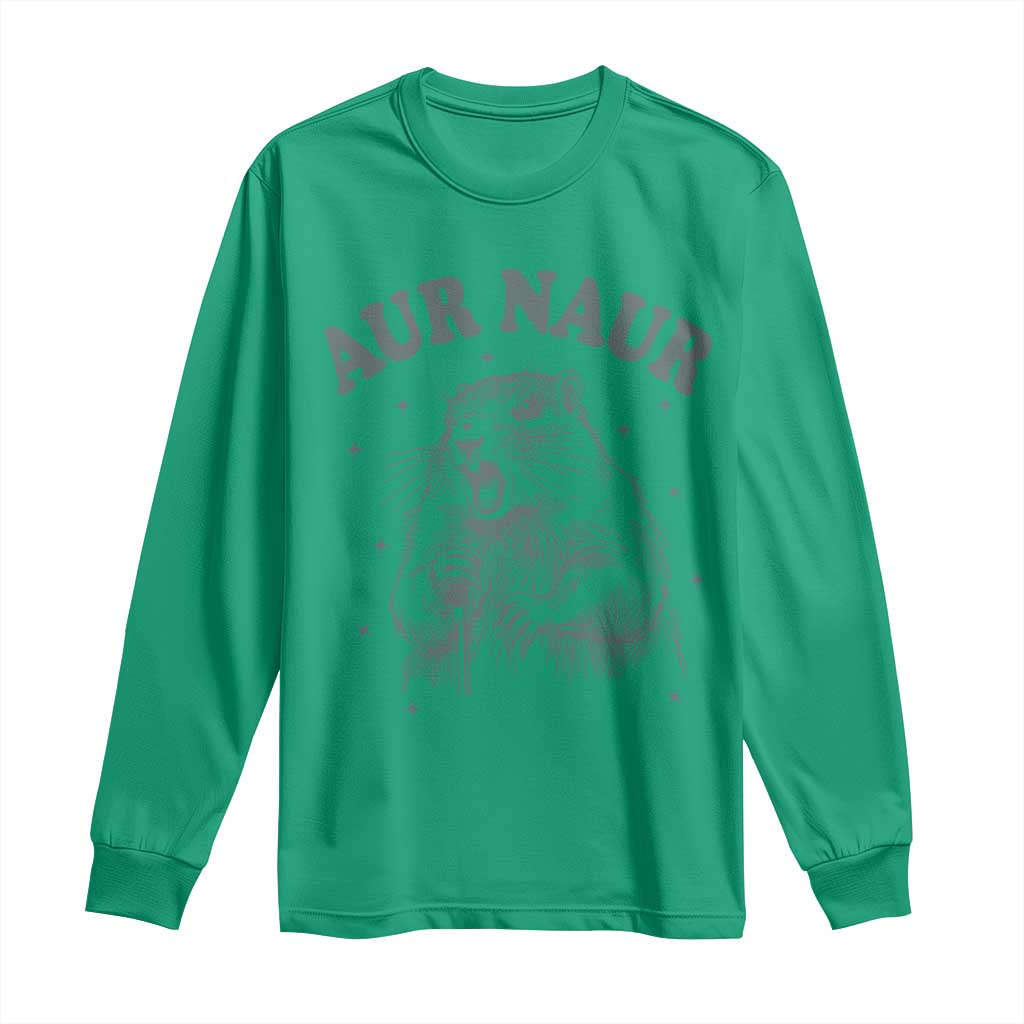 Aur Naur Raccoon St Patricks Day Long Sleeve Shirt Funny Sarcastic Oh No Australian Accent