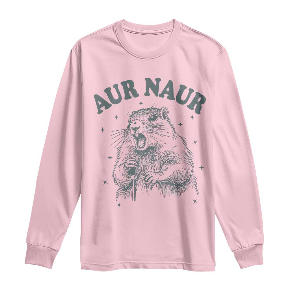 Aur Naur Raccoon St Patricks Day Long Sleeve Shirt Funny Sarcastic Oh No Australian Accent