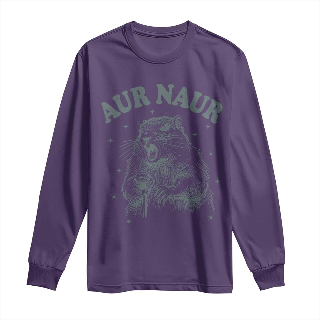 Aur Naur Raccoon St Patricks Day Long Sleeve Shirt Funny Sarcastic Oh No Australian Accent