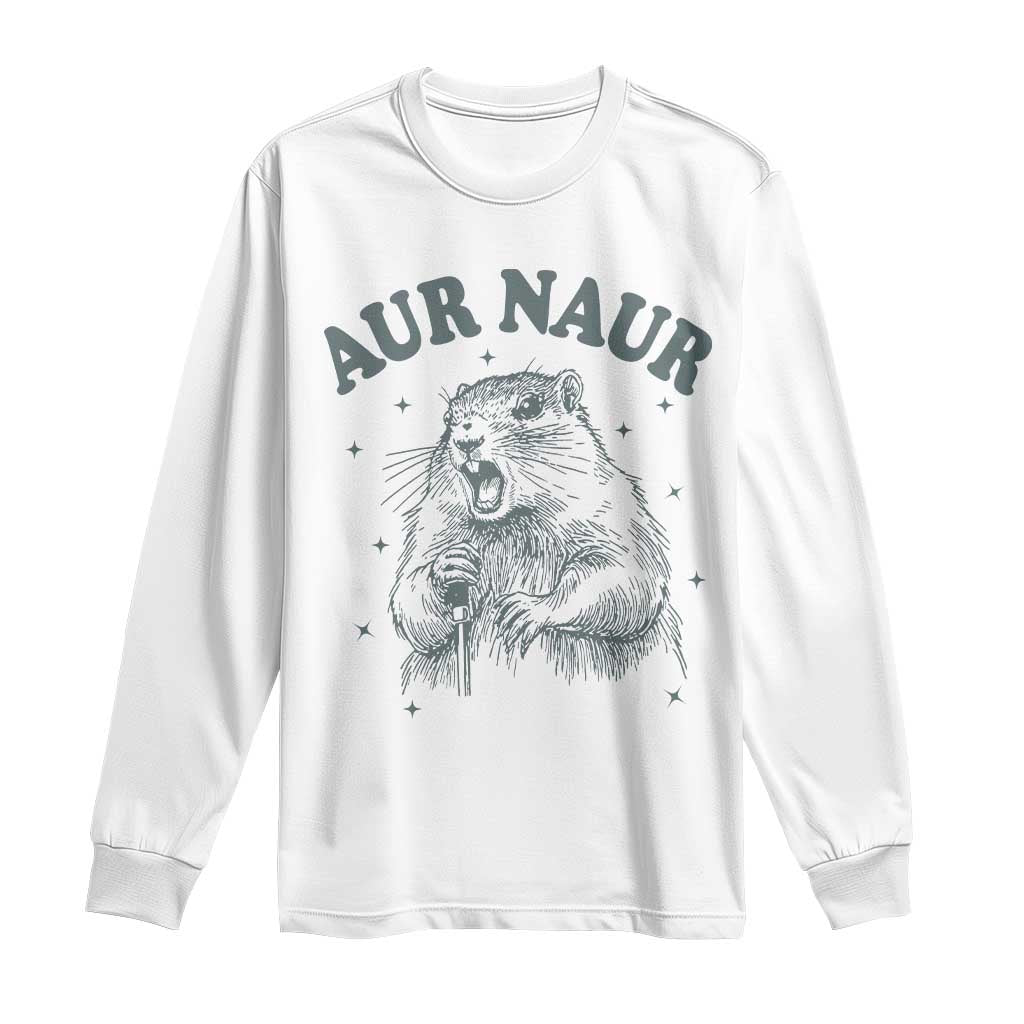 Aur Naur Raccoon St Patricks Day Long Sleeve Shirt Funny Sarcastic Oh No Australian Accent