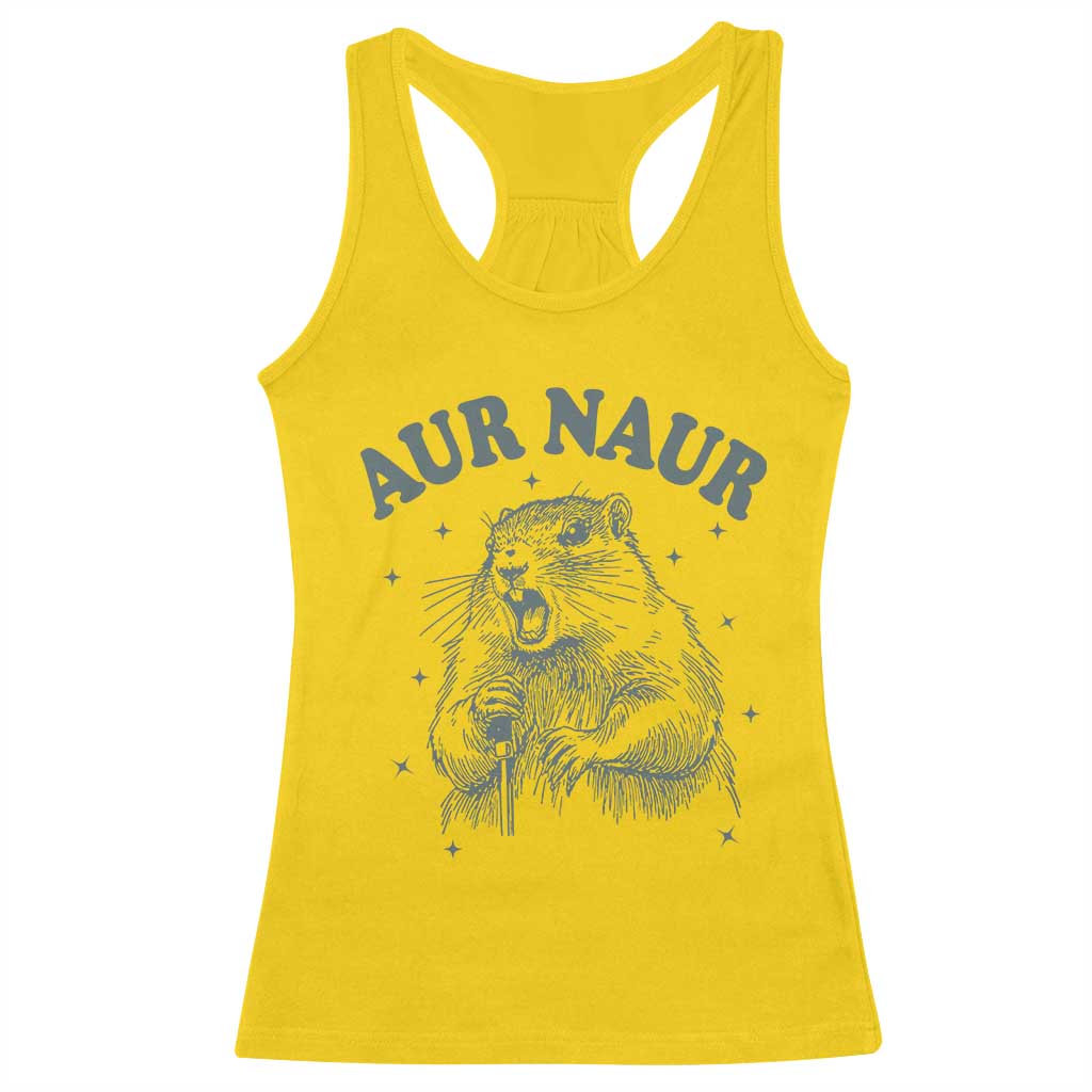 Aur Naur Raccoon St Patricks Day Racerback Tank Top Funny Sarcastic Oh No Australian Accent