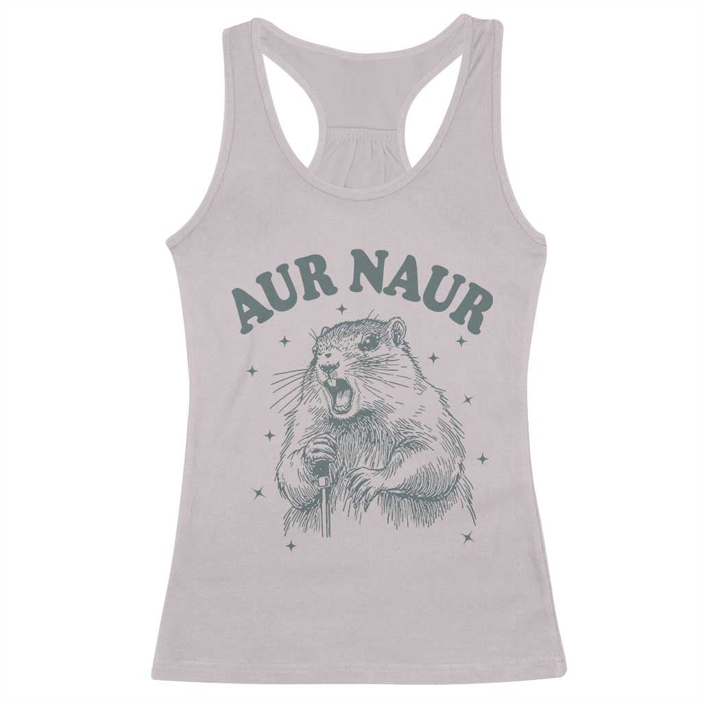 Aur Naur Raccoon St Patricks Day Racerback Tank Top Funny Sarcastic Oh No Australian Accent