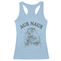 Aur Naur Raccoon St Patricks Day Racerback Tank Top Funny Sarcastic Oh No Australian Accent