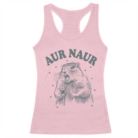 Aur Naur Raccoon St Patricks Day Racerback Tank Top Funny Sarcastic Oh No Australian Accent