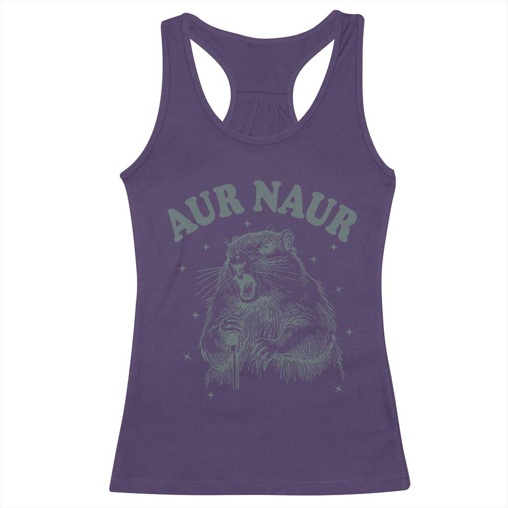 Aur Naur Raccoon St Patricks Day Racerback Tank Top Funny Sarcastic Oh No Australian Accent