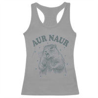 Aur Naur Raccoon St Patricks Day Racerback Tank Top Funny Sarcastic Oh No Australian Accent