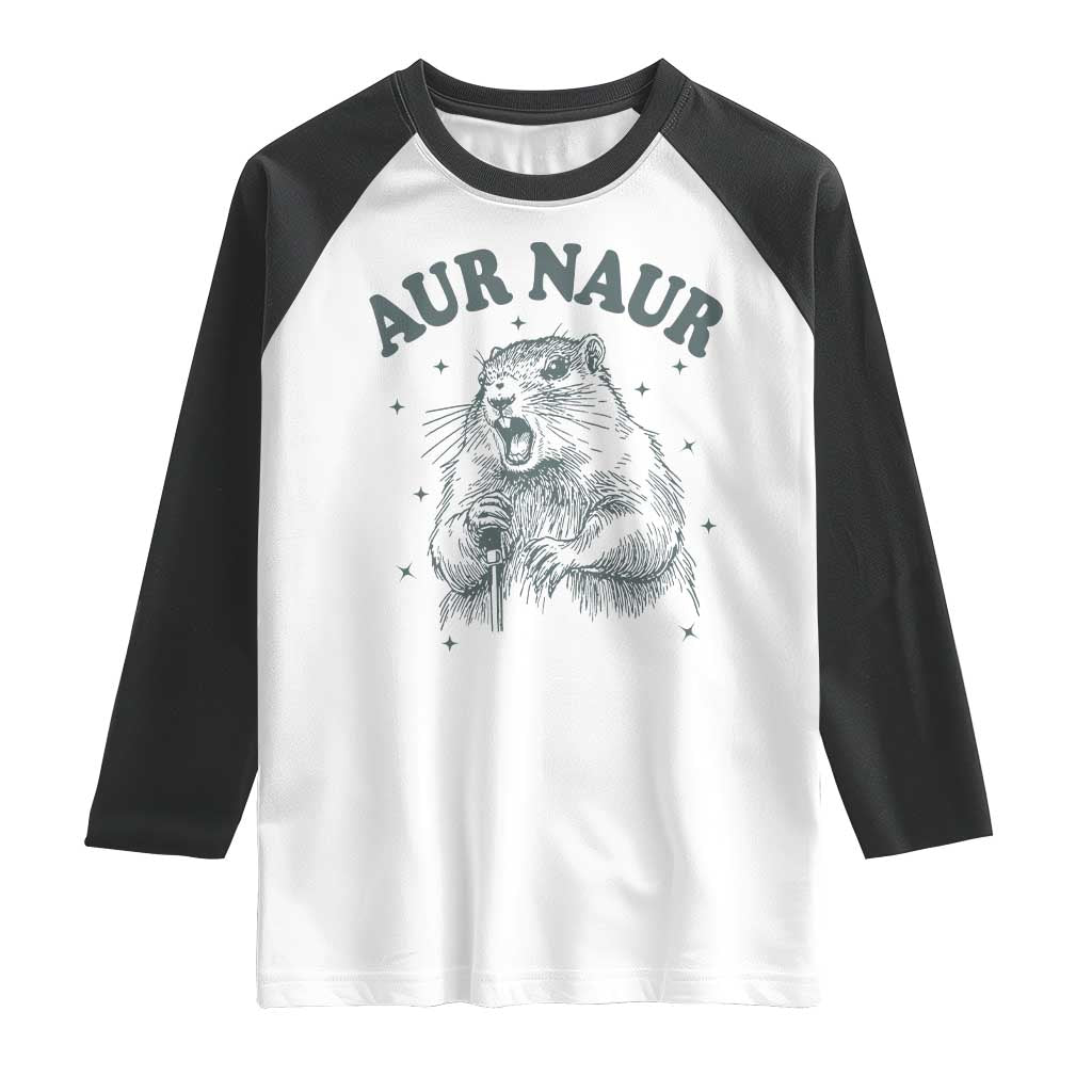 Aur Naur Raccoon St Patricks Day Raglan Shirt Funny Sarcastic Oh No Australian Accent