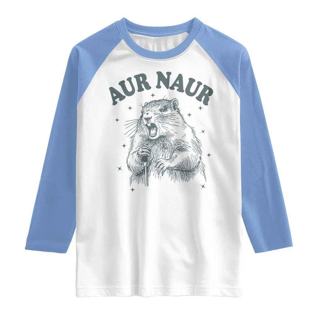 Aur Naur Raccoon St Patricks Day Raglan Shirt Funny Sarcastic Oh No Australian Accent