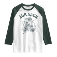 Aur Naur Raccoon St Patricks Day Raglan Shirt Funny Sarcastic Oh No Australian Accent