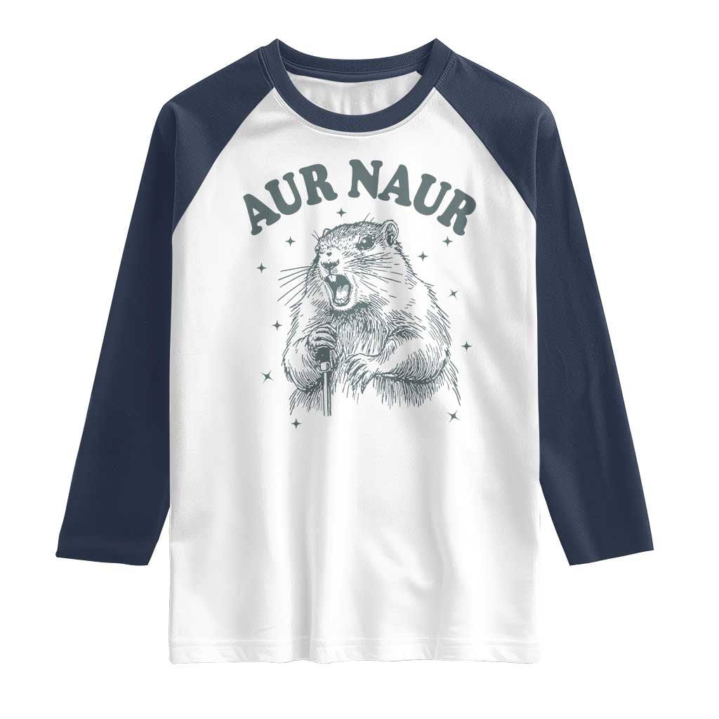 Aur Naur Raccoon St Patricks Day Raglan Shirt Funny Sarcastic Oh No Australian Accent
