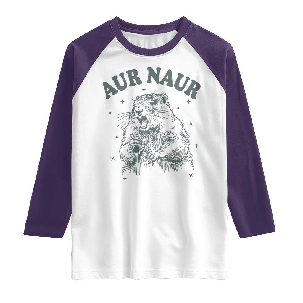 Aur Naur Raccoon St Patricks Day Raglan Shirt Funny Sarcastic Oh No Australian Accent
